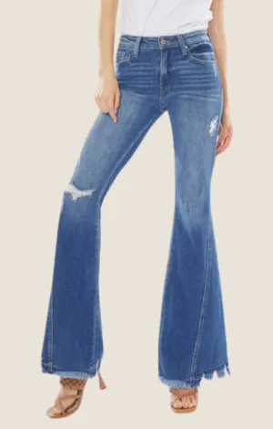 Hollis Medium Denim Flare Jeans