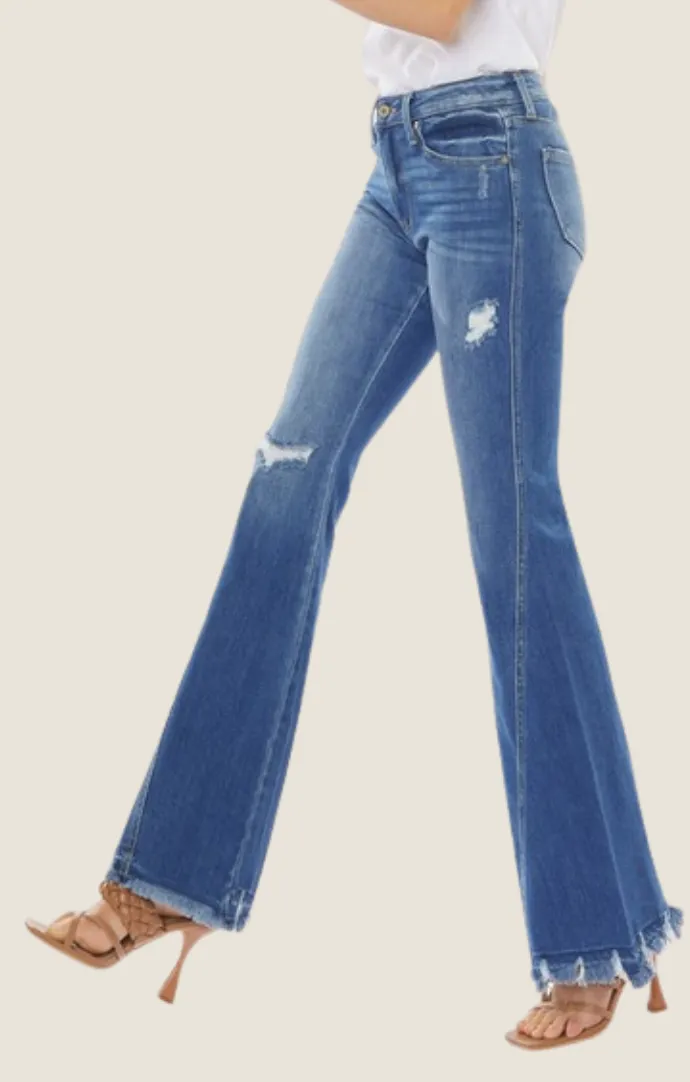 Hollis Medium Denim Flare Jeans