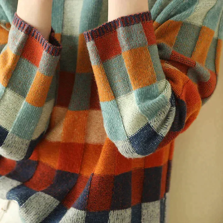 Ivyshape | Checked Turtleneck Sweater