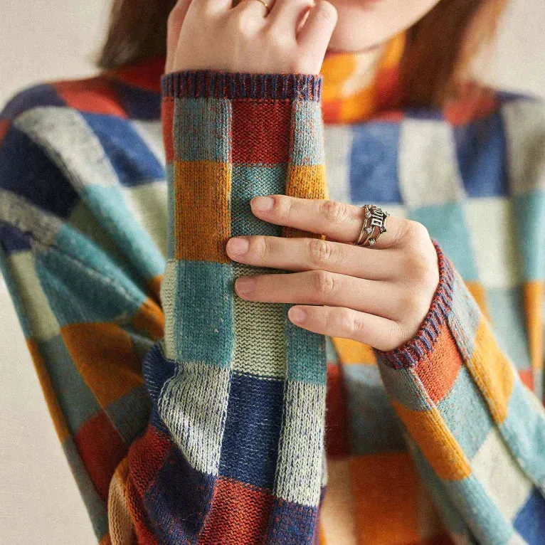 Ivyshape | Checked Turtleneck Sweater