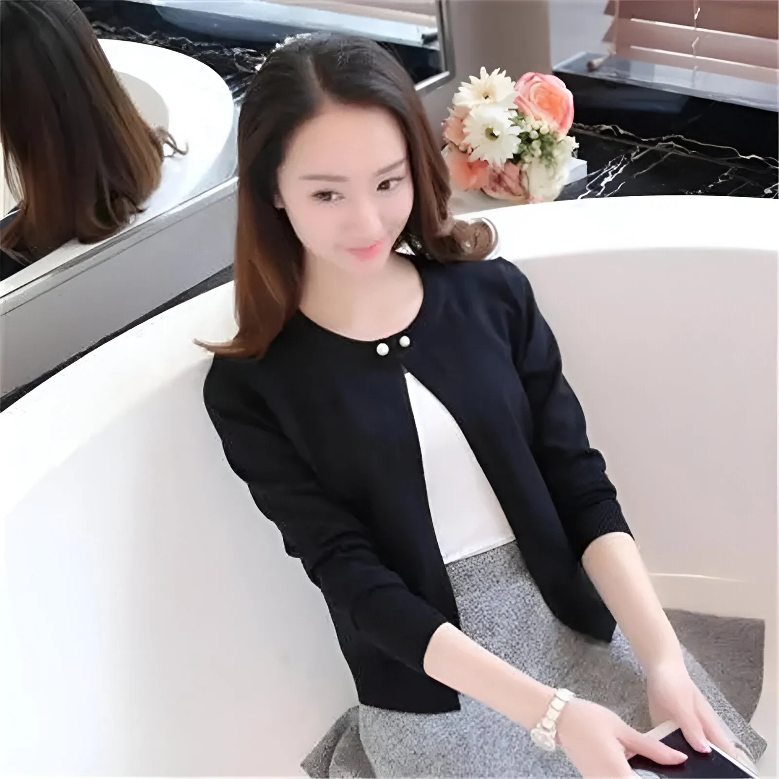 Ivyshape | Cozy Autumn/Winter Knit Sweater