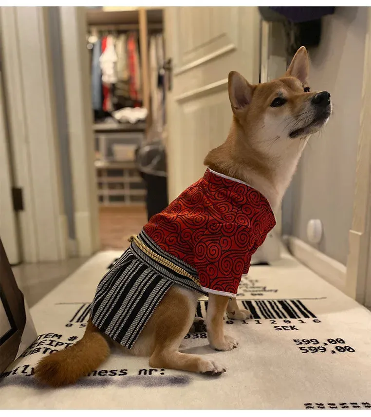 Japanese Pet Kimono - Samurai and Geisha Inspired Dog and Cat Clothes - Pet kimono Japanese pet clothes dog clothes autumn and winter samurai clothes cat clothes Shiba Inu clothes Corgi