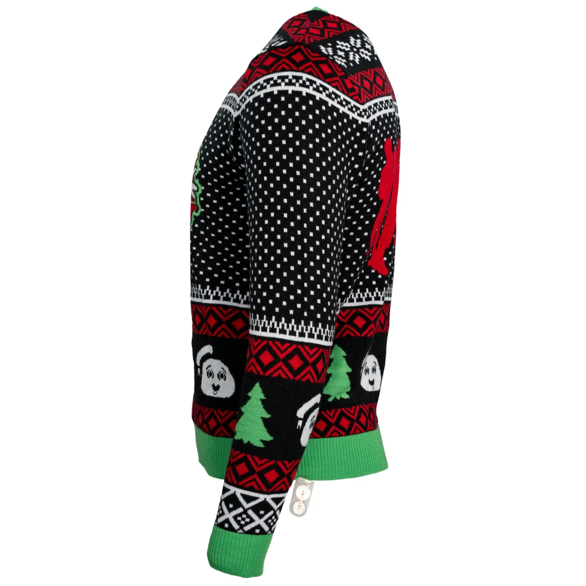JulesRoche Ghostbusters Ugly Christmas Sweater Light-Up Design