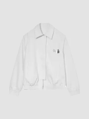JUSTNOTAG Fashion Print Polyester Turn-down Collar Suit jacket