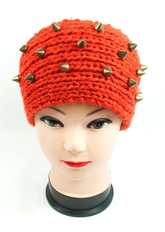 Ladies Knitted Headbands with Spike Studs Wholesale