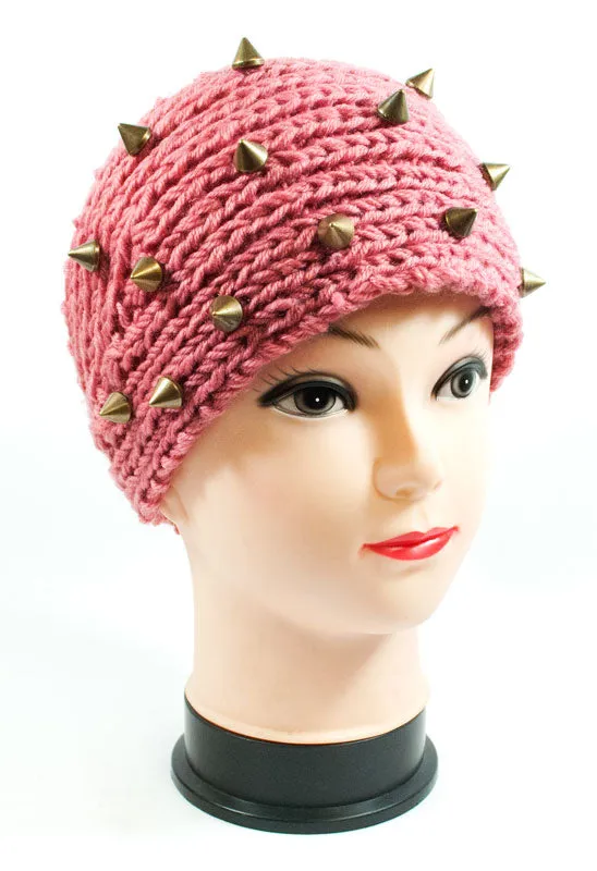 Ladies Knitted Headbands with Spike Studs Wholesale