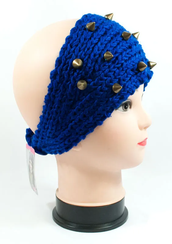 Ladies Knitted Headbands with Spike Studs Wholesale