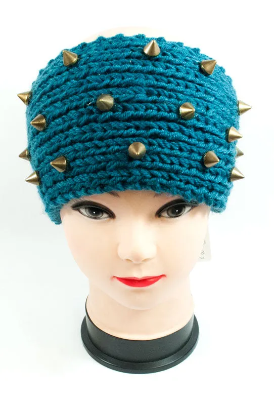 Ladies Knitted Headbands with Spike Studs Wholesale