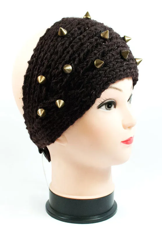 Ladies Knitted Headbands with Spike Studs Wholesale