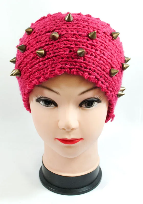 Ladies Knitted Headbands with Spike Studs Wholesale