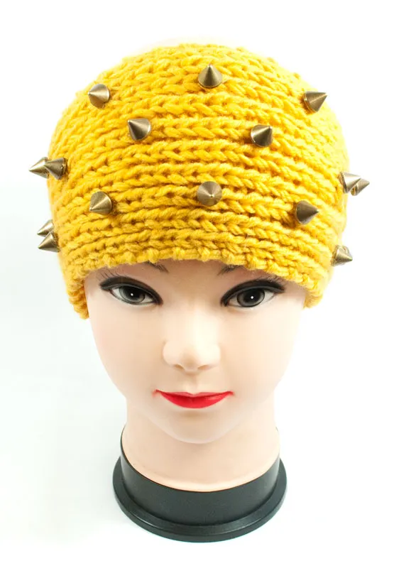 Ladies Knitted Headbands with Spike Studs Wholesale