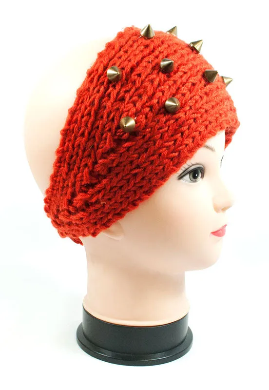 Ladies Knitted Headbands with Spike Studs Wholesale