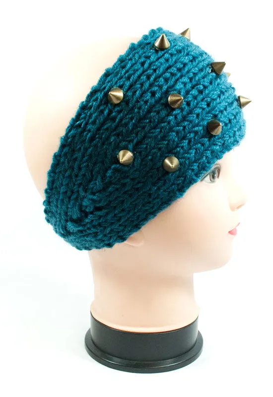 Ladies Knitted Headbands with Spike Studs Wholesale