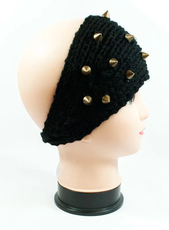 Ladies Knitted Headbands with Spike Studs Wholesale