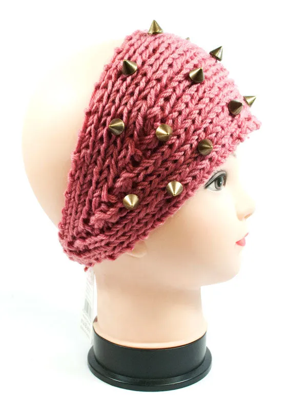 Ladies Knitted Headbands with Spike Studs Wholesale