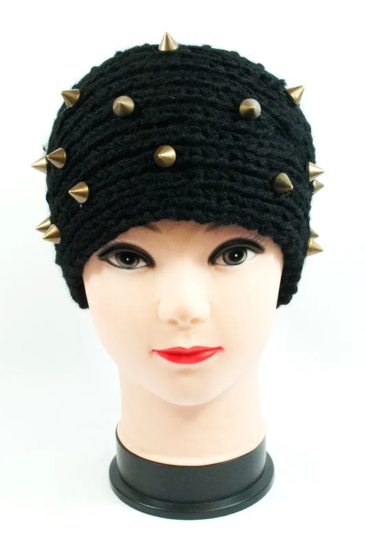 Ladies Knitted Headbands with Spike Studs Wholesale