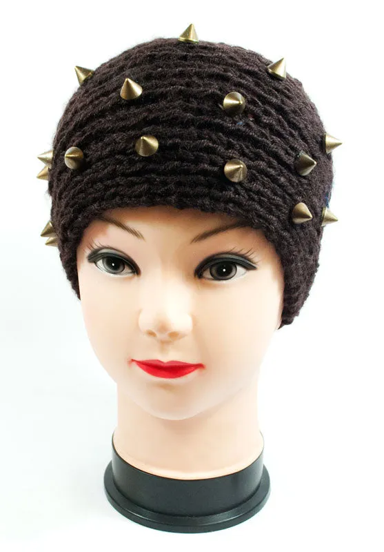 Ladies Knitted Headbands with Spike Studs Wholesale