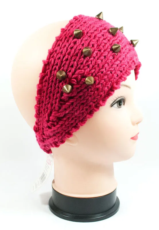Ladies Knitted Headbands with Spike Studs Wholesale
