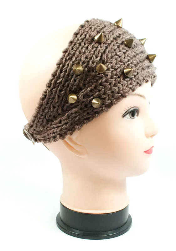 Ladies Knitted Headbands with Spike Studs Wholesale