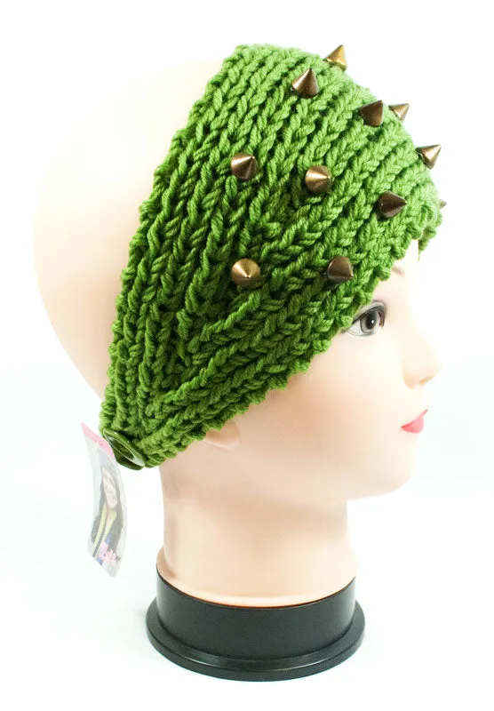Ladies Knitted Headbands with Spike Studs Wholesale