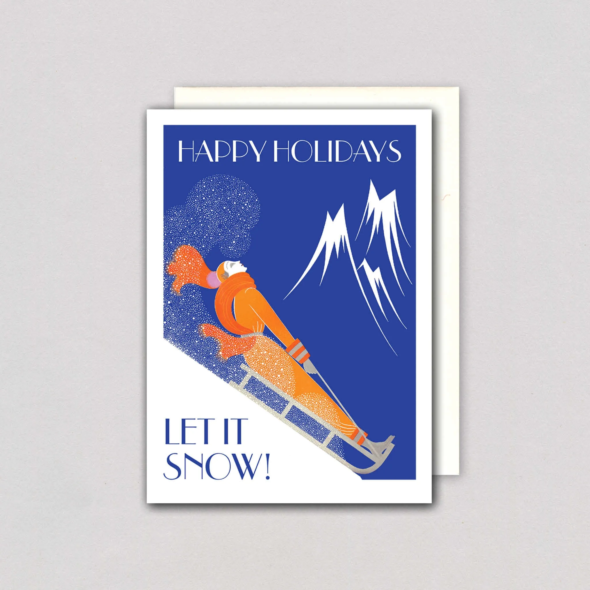 Lady on a Sled - Boxed Christmas Cards
