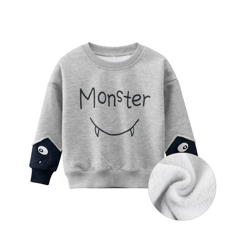 Letter Print Kid's Sweater