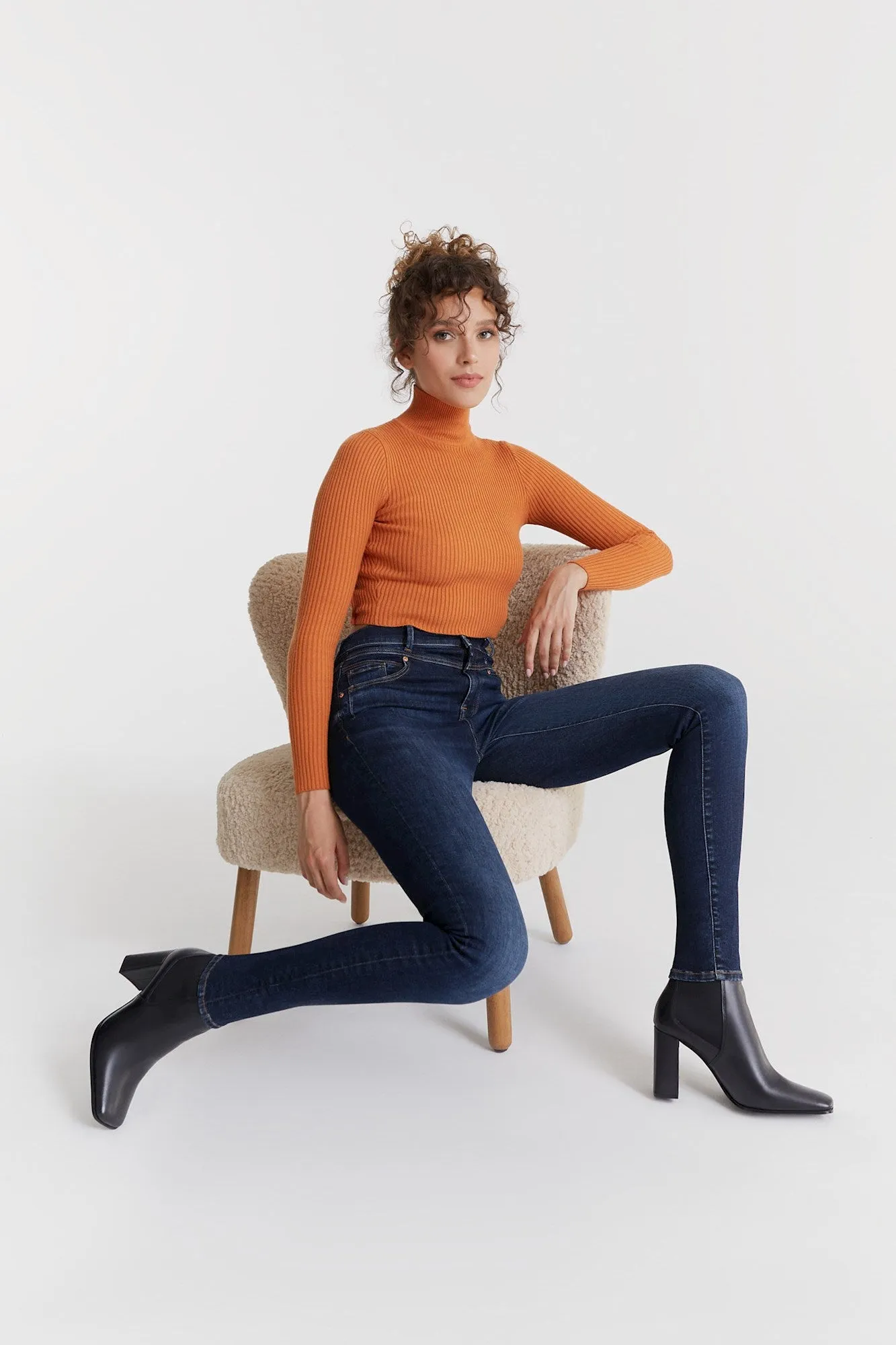 Lisa - Ultra High Waist Skinny Jeans - Deep Blue