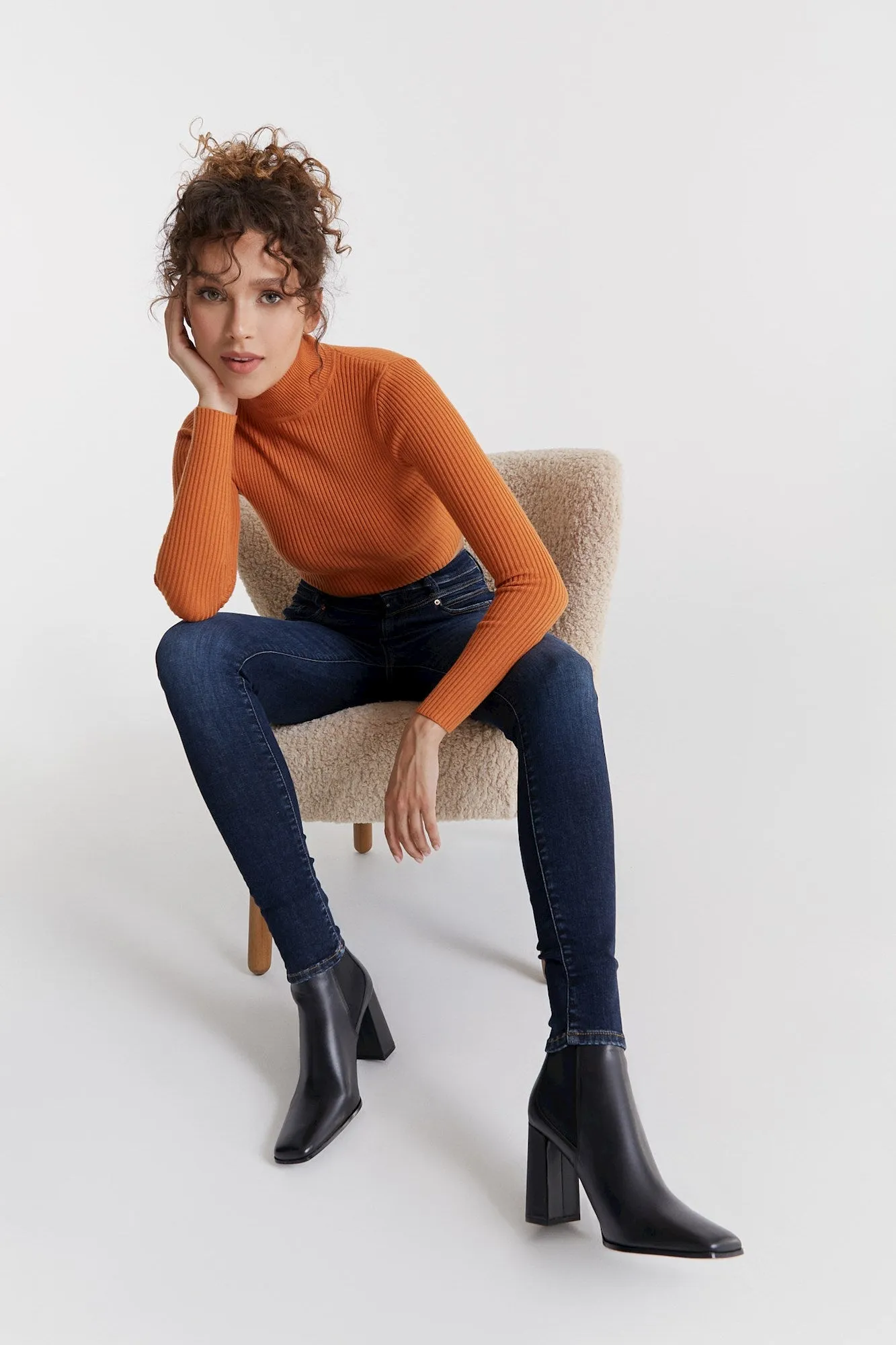 Lisa - Ultra High Waist Skinny Jeans - Deep Blue