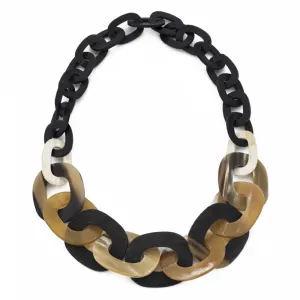 Matte Black & Natural Links Necklace