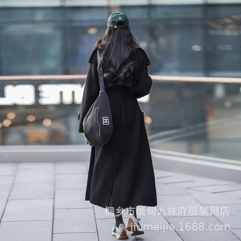 MB FASHION LONG SLEEVE KNIT SWEATER TRENCH COAT 2775LY