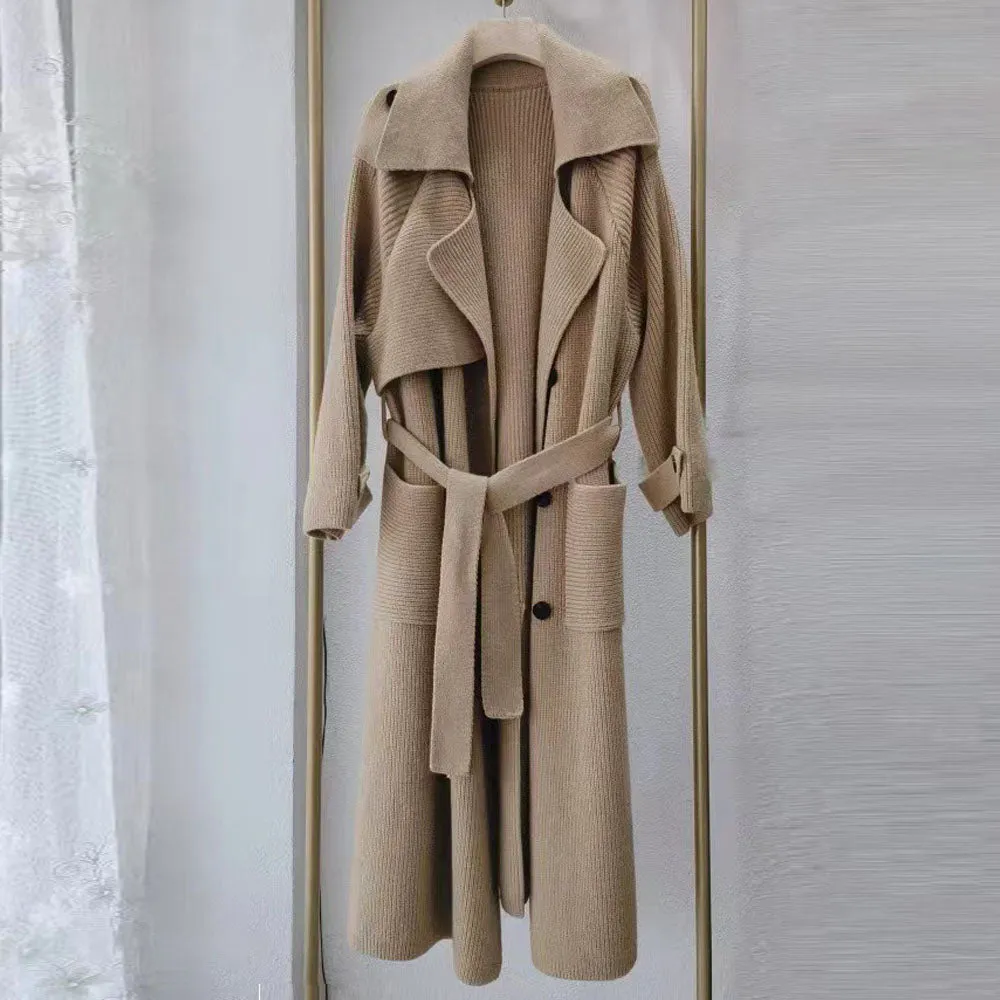 MB FASHION LONG SLEEVE KNIT SWEATER TRENCH COAT 2775LY