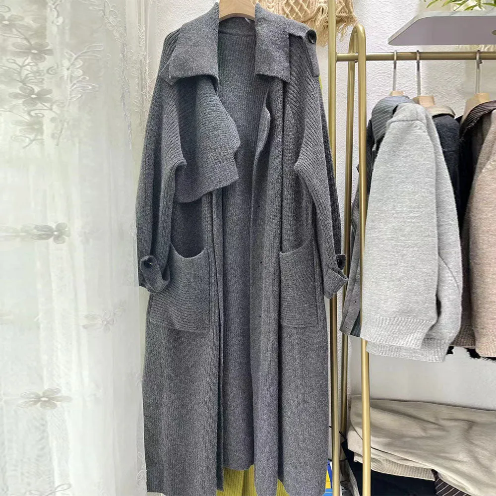 MB FASHION LONG SLEEVE KNIT SWEATER TRENCH COAT 2775LY