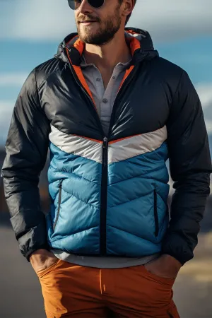 Men's Blue Down Jacket Coat