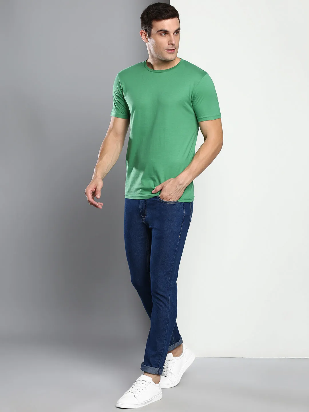 Men's Dark Indigo Slim Fit Mid Rise Denim Jeans