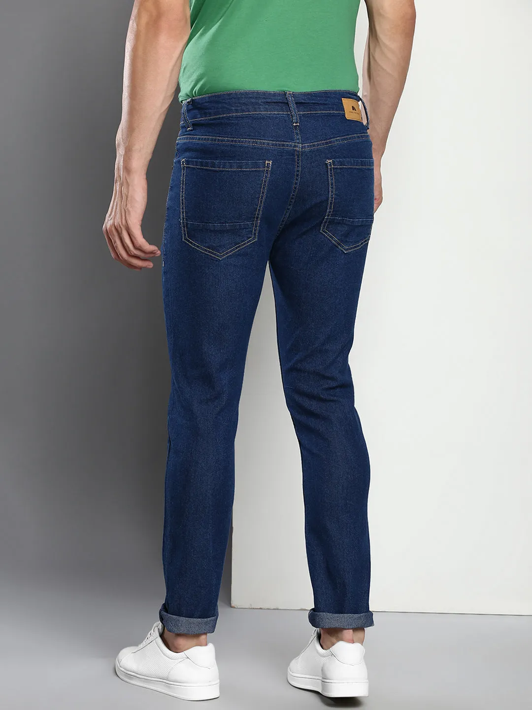 Men's Dark Indigo Slim Fit Mid Rise Denim Jeans