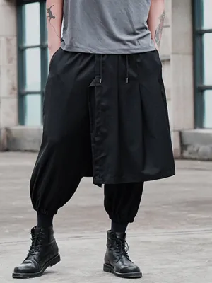 Mens Gothic Punk Hippie Loose Wide Leg Pants SKUF15799