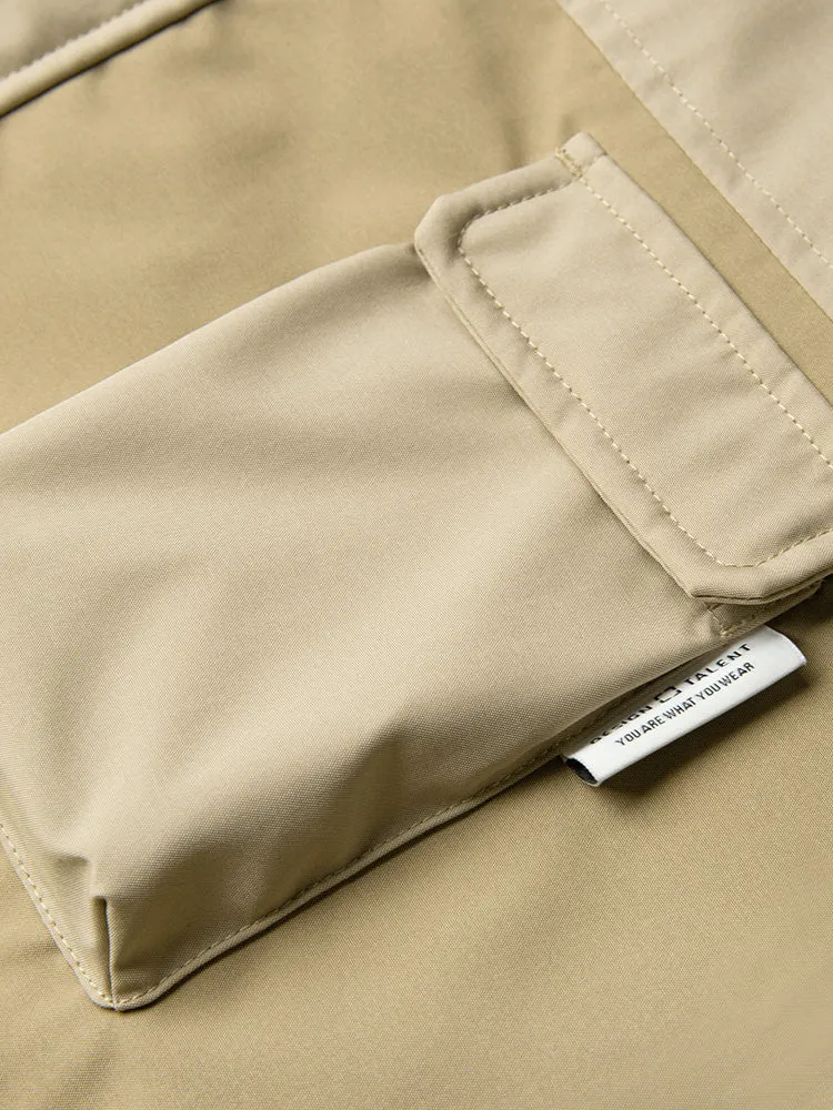 Men's gray mid-length thick cotton coat