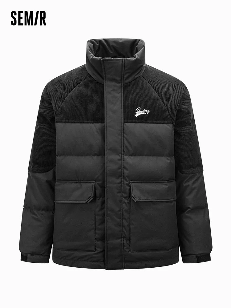 Men's medium length thin down jacket