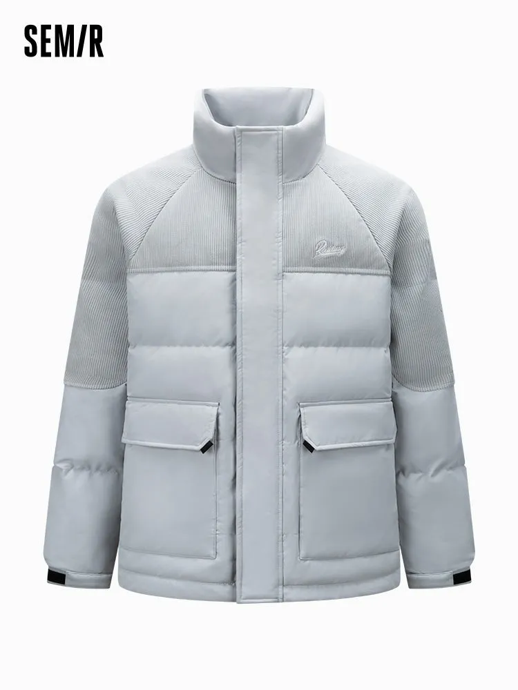 Men's medium length thin down jacket