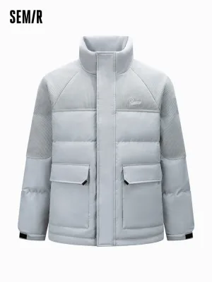 Men's medium length thin down jacket