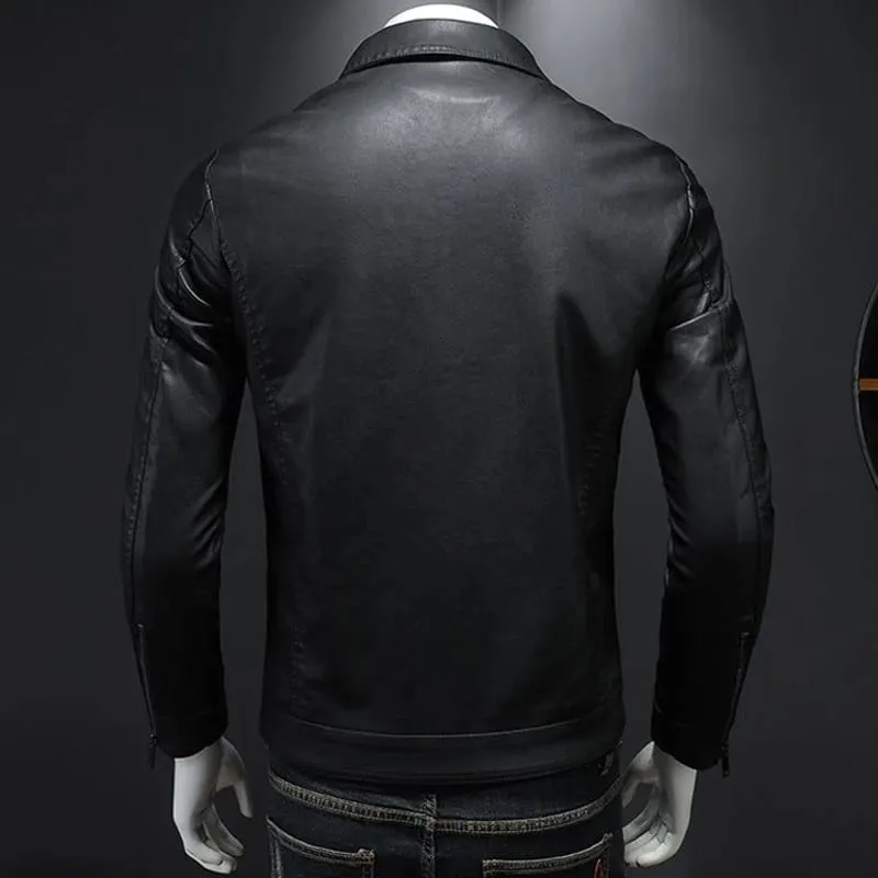 Men's PU Jackets Fashion Man Streetwear Hip Hop Motorcycle Leather Coats m S4789037