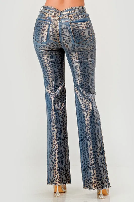 METALIC LEOPARD JEANS