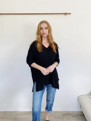Michael Kors Knit Black Oversized Sweater S/M