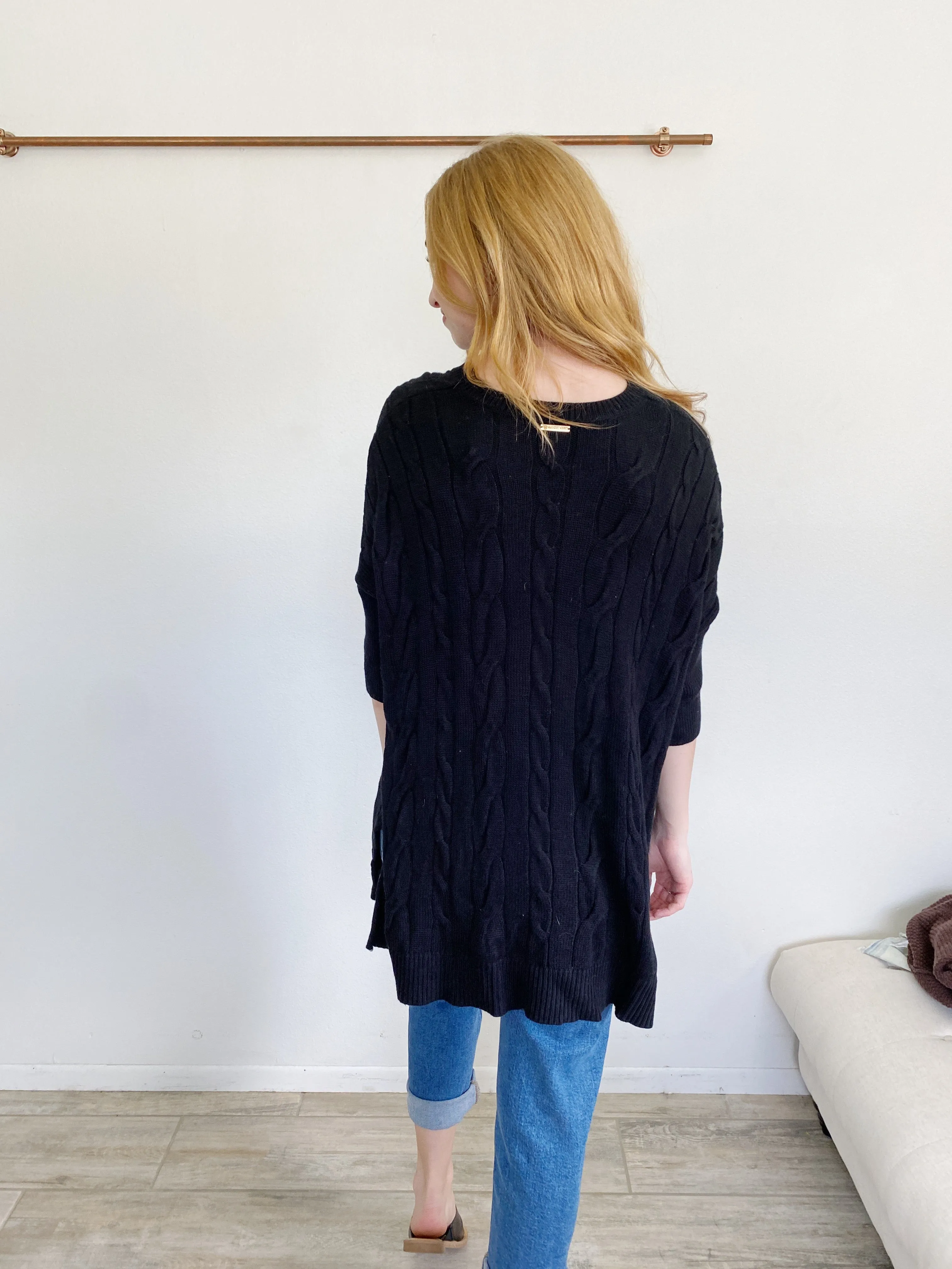 Michael Kors Knit Black Oversized Sweater S/M
