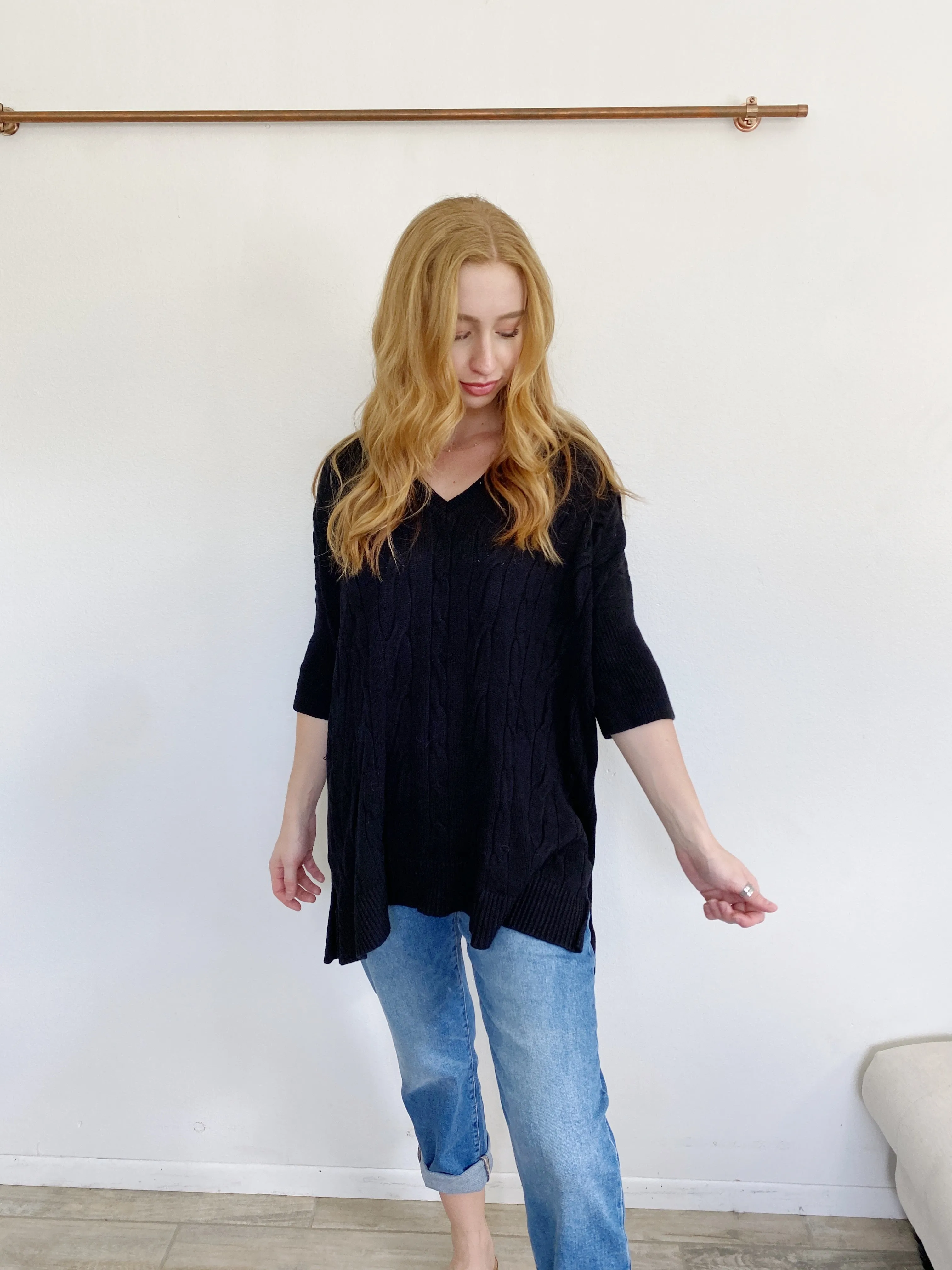 Michael Kors Knit Black Oversized Sweater S/M