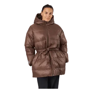 Mid Length Beltet Coat Dark Bark