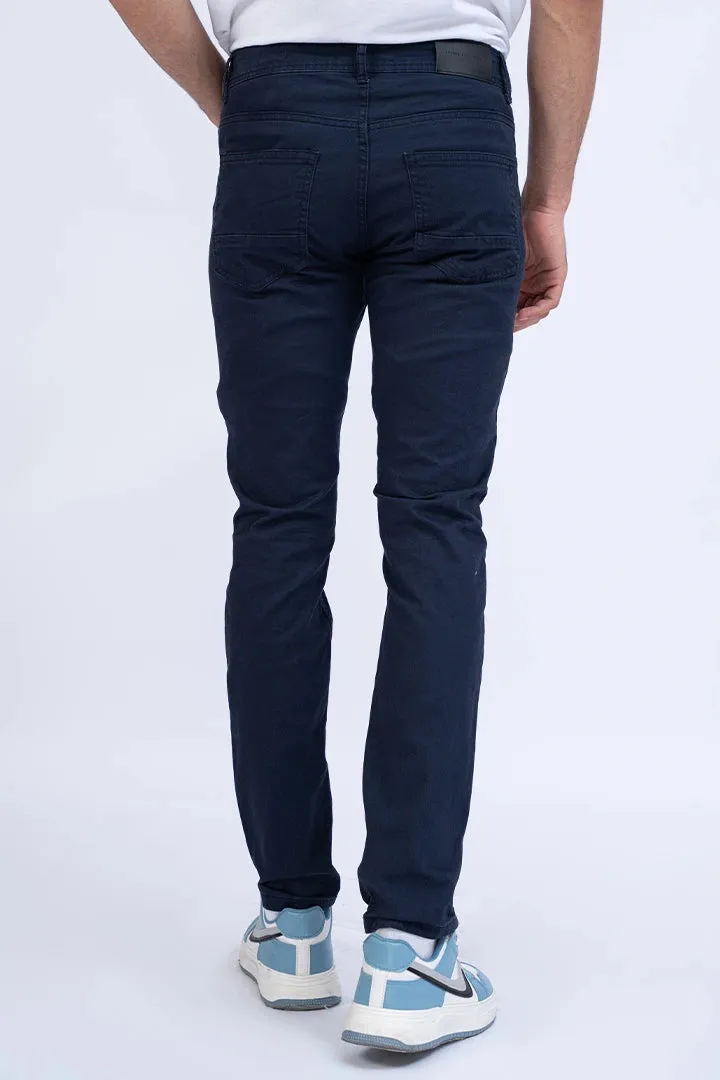 Navy Slim Fit 5 Pocket Pants