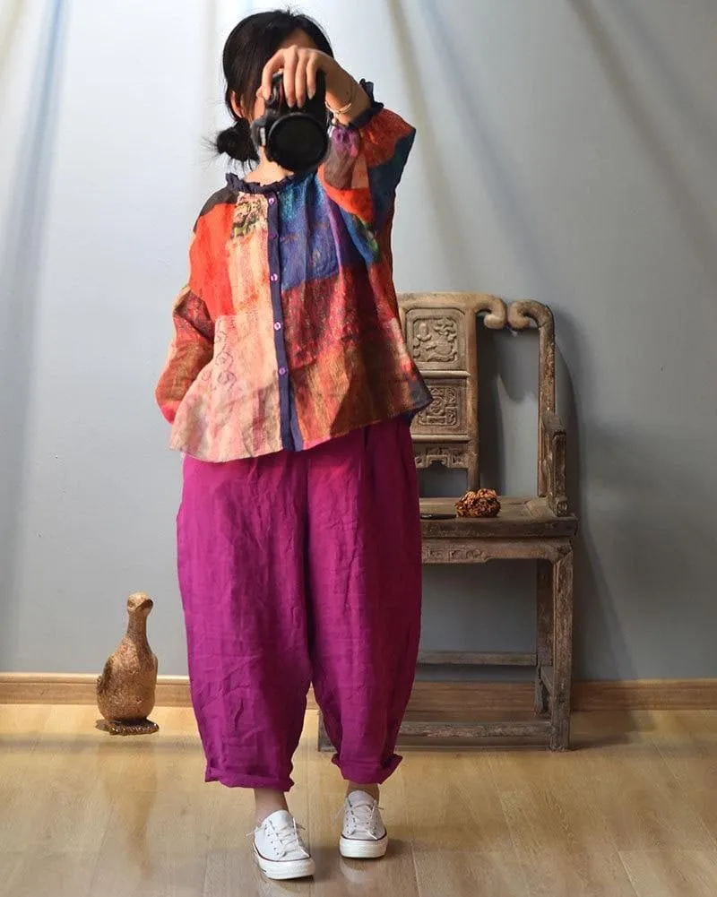 New Age Hippie Patchwork Blouse