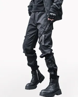 Ninja Techwear Black Slim Cargo Pants