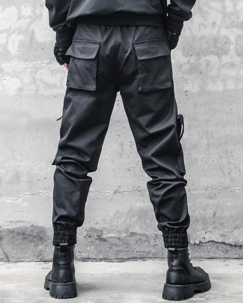 Ninja Techwear Black Slim Cargo Pants